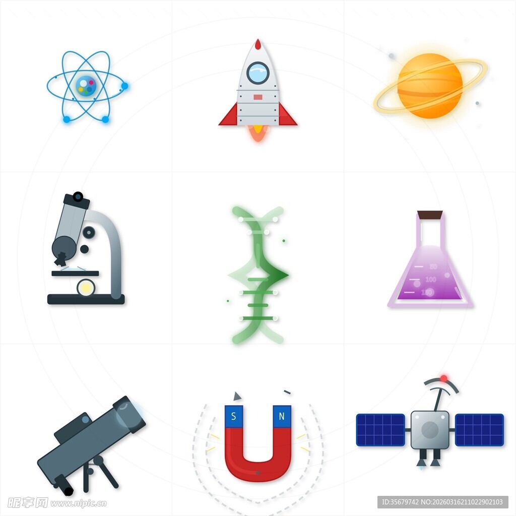 多样科学元素图标集合