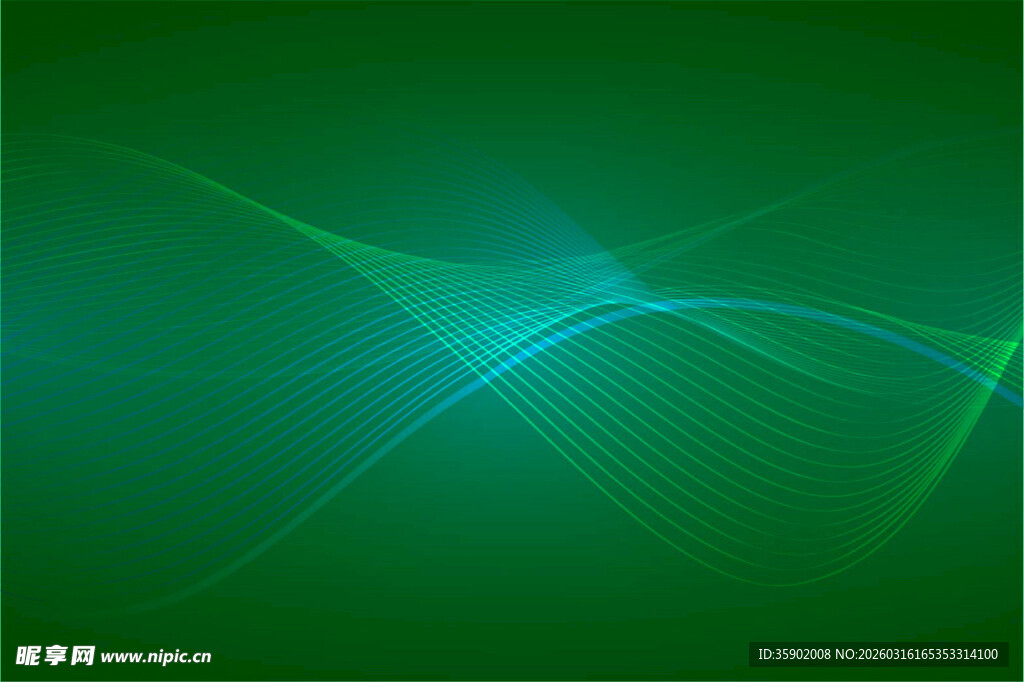 绿色动感线条科技背景图