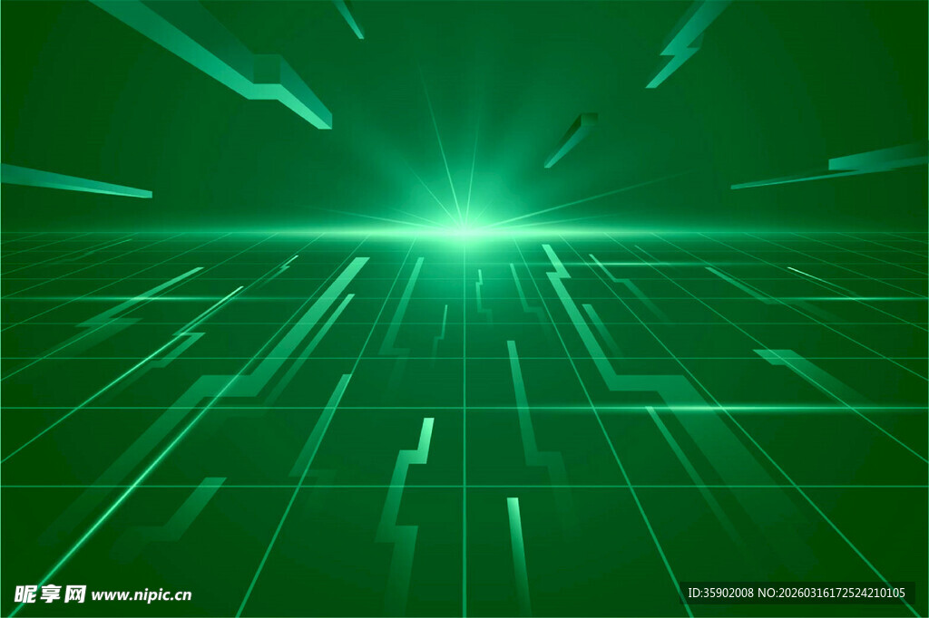 绿色科技光线背景图