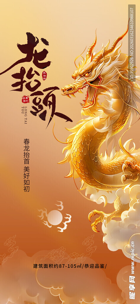 龙抬头海报设计模板 