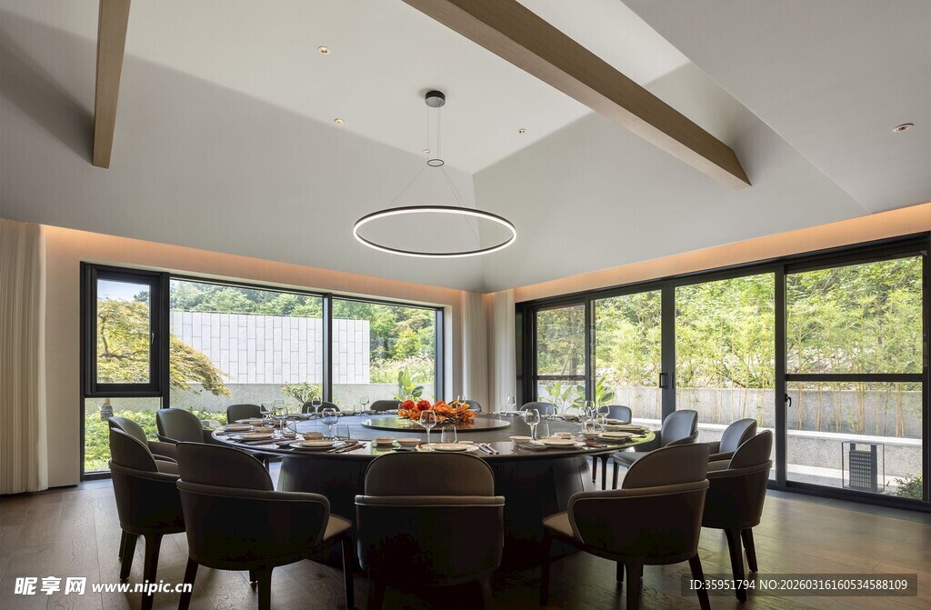 现代风格豪华餐厅室内景