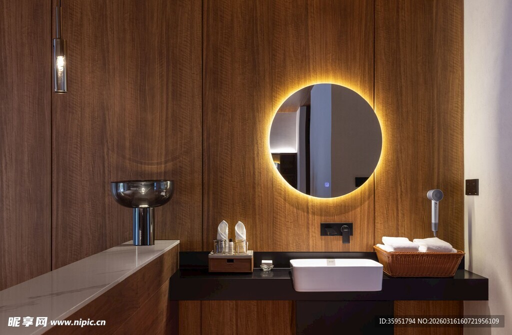 现代简约风木质洗手台