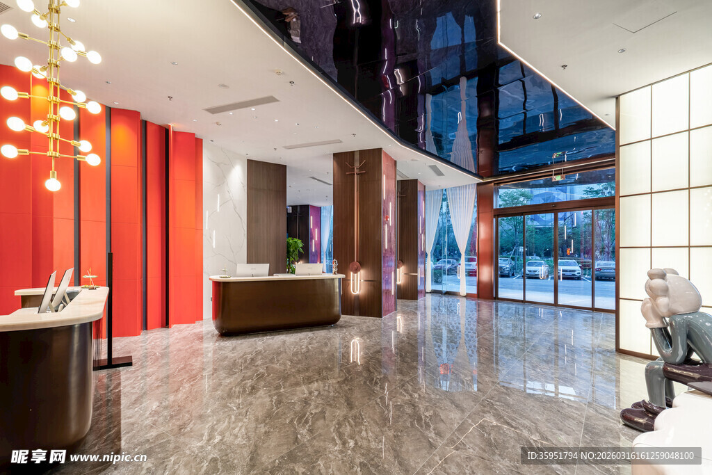 现代时尚的大厅室内空间