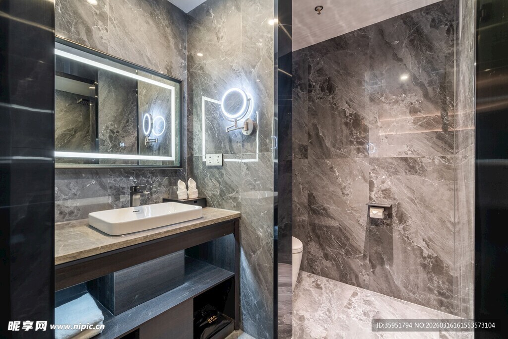 现代风格浴室洗手台设计