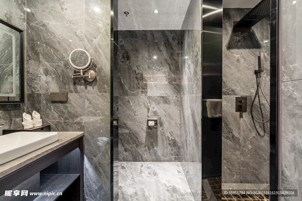 现代简约风大理石浴室