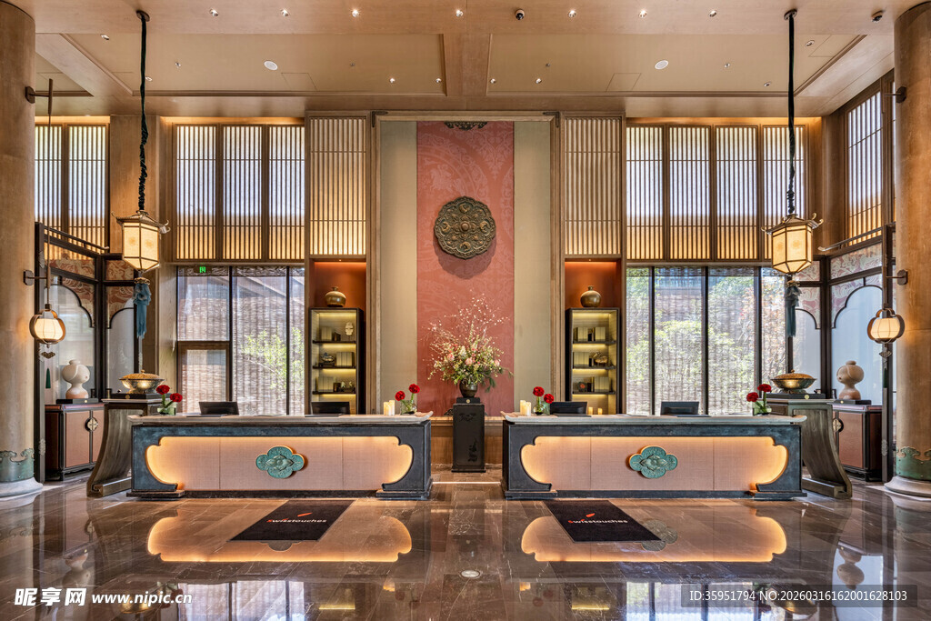 中式典雅大堂室内空间