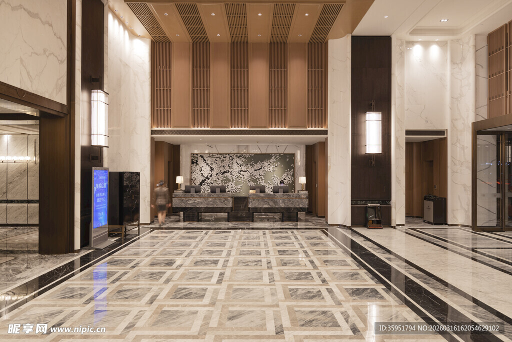 豪华大气的酒店大堂空间