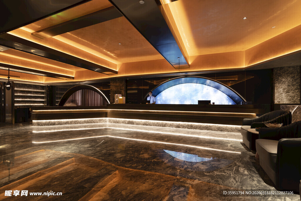 豪华现代风格酒吧内部空间