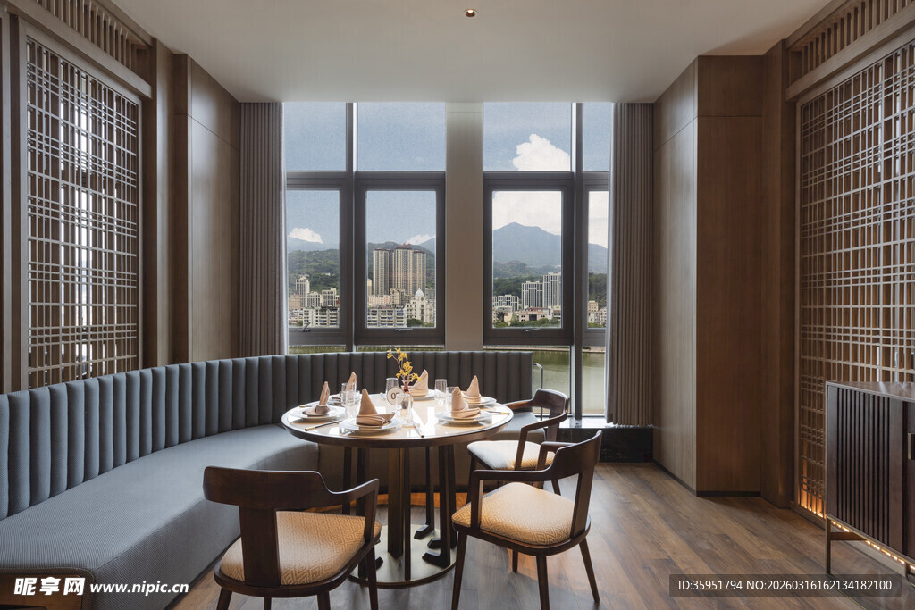 现代风格豪华餐厅室内景