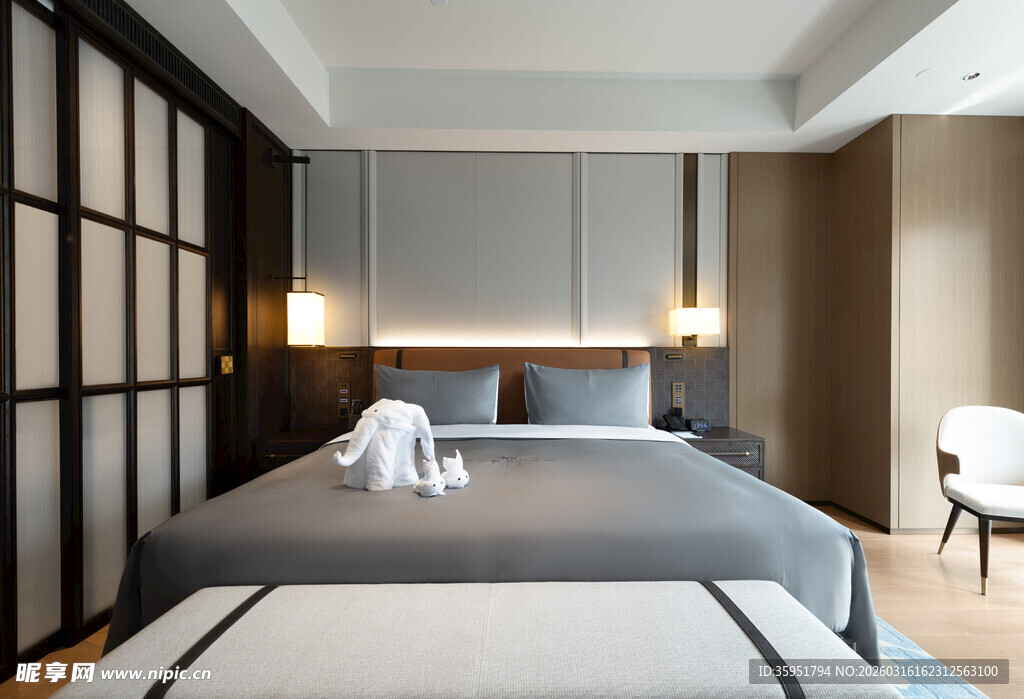 现代简约风卧室温馨场景