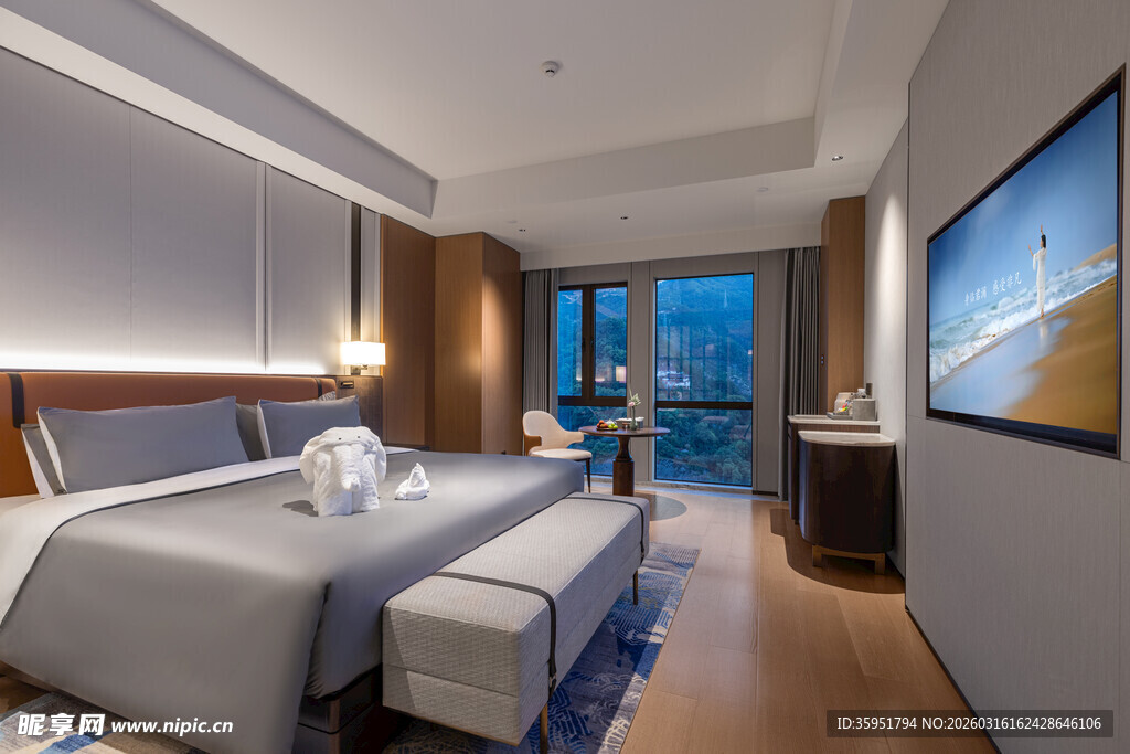 现代豪华卧室室内景观