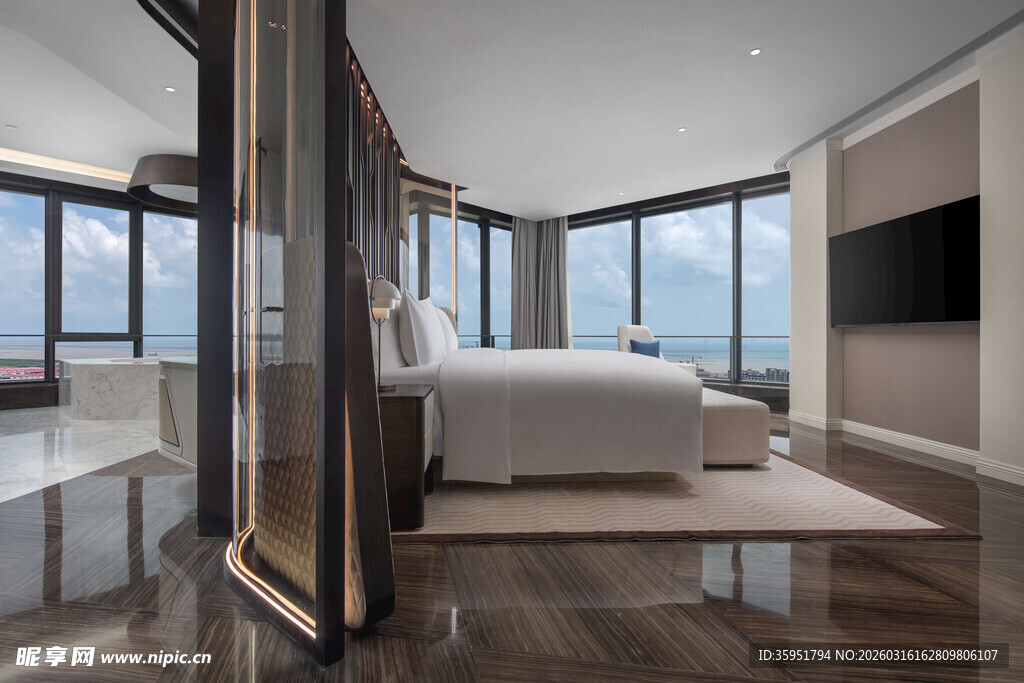 现代奢华卧室室内景观