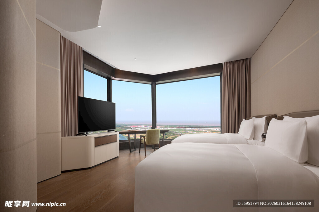 现代简约风格海景卧室