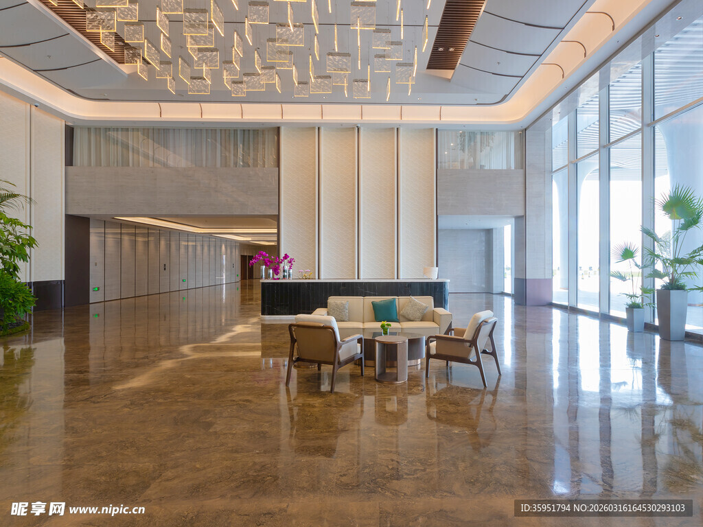 豪华大气的酒店大堂空间