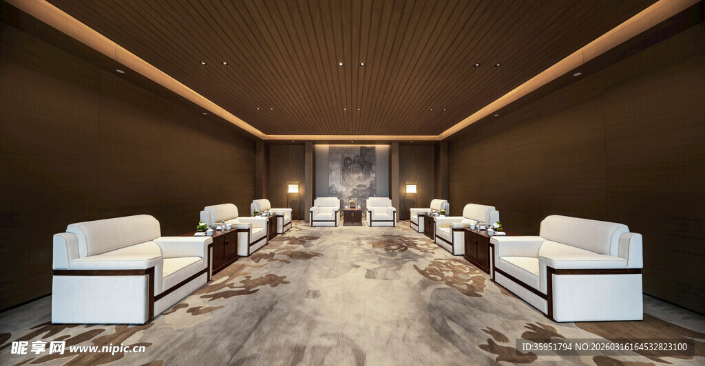 现代风格高端接待室场景