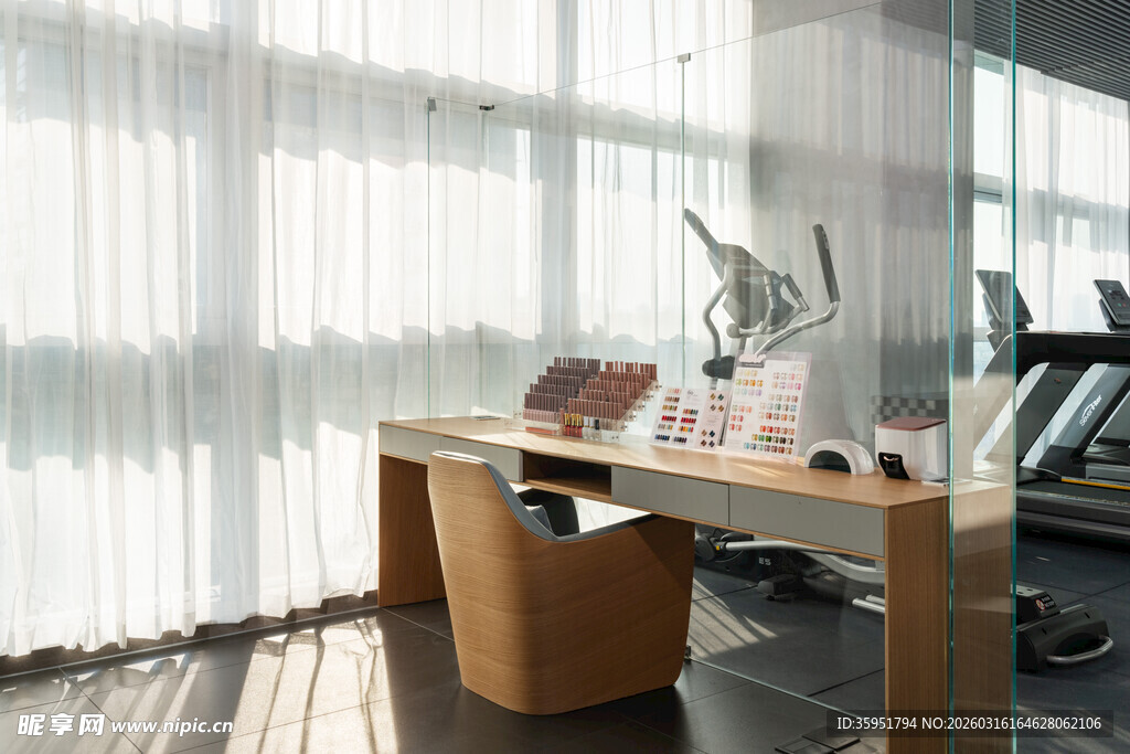 简约现代风书房工作区域