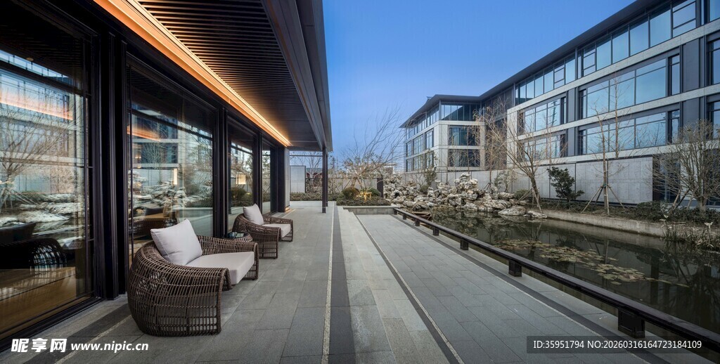 现代户外休闲走廊景观