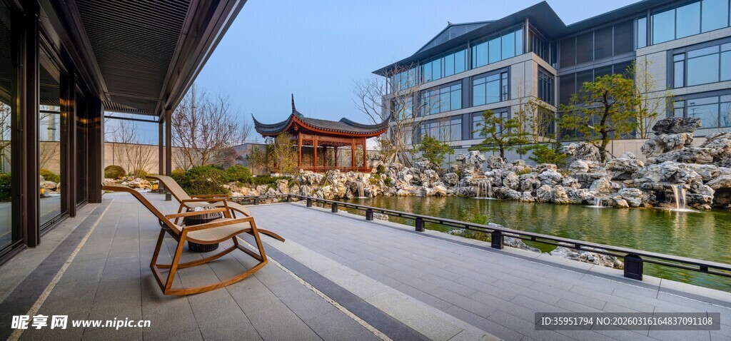 现代中式庭院休闲景观