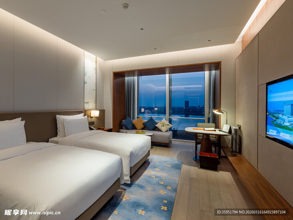 现代风格双床酒店客房