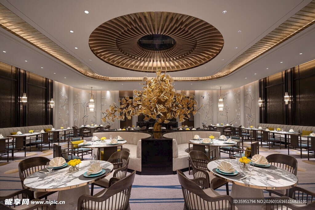 豪华大气的中式餐厅场景