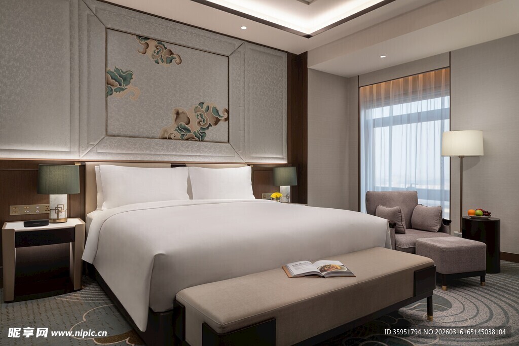 豪华中式风格酒店卧室