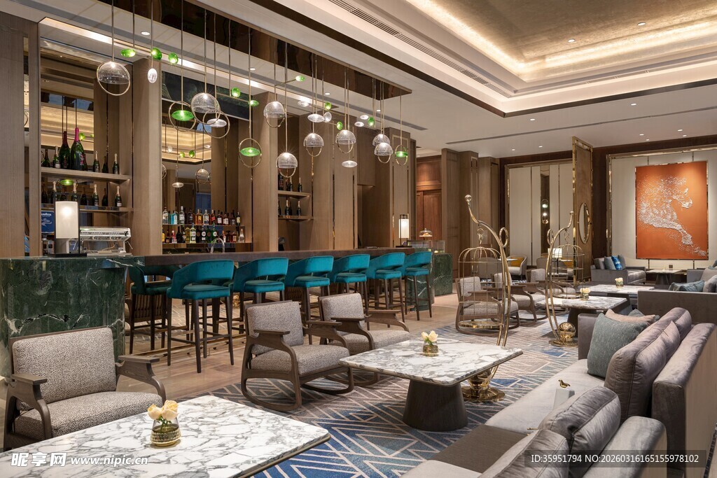 豪华现代风格的休闲餐厅