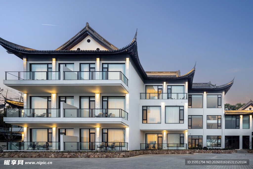 中式风格多层建筑外观