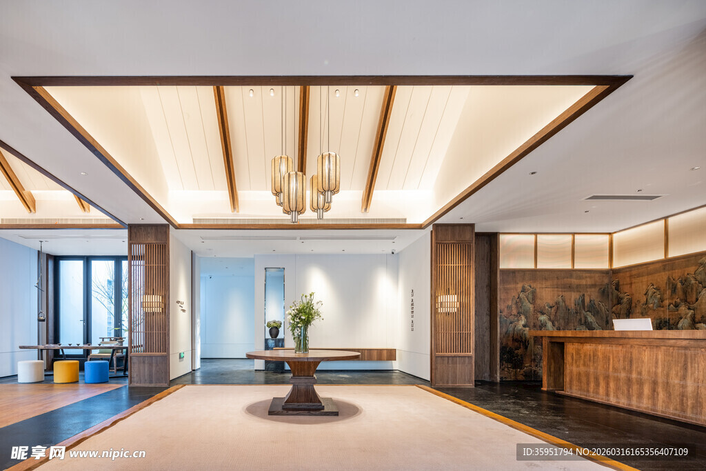 现代中式风格酒店大堂