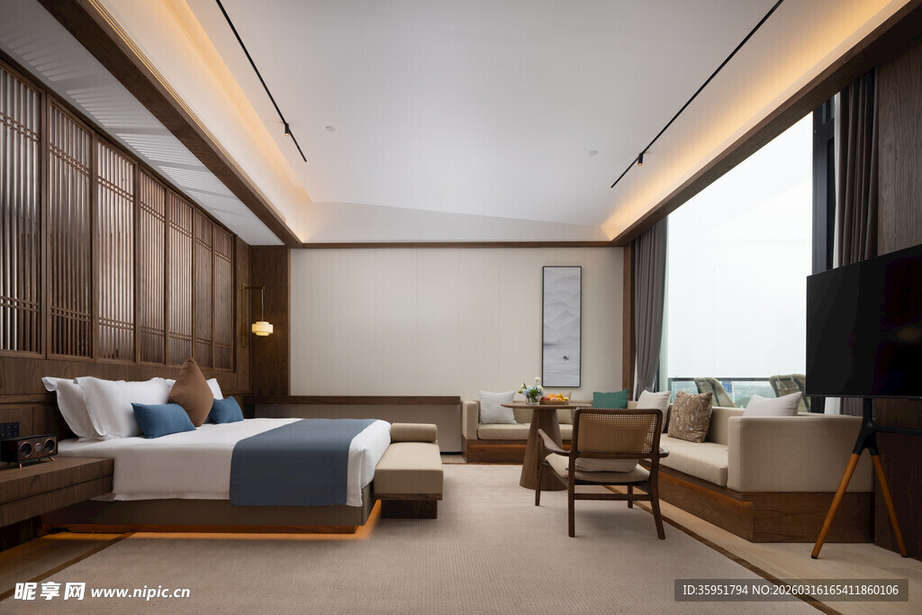 现代中式风格豪华卧室