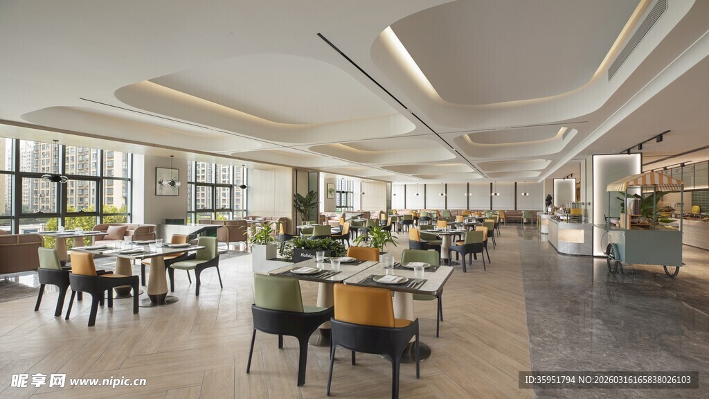现代简约风格餐厅室内场景