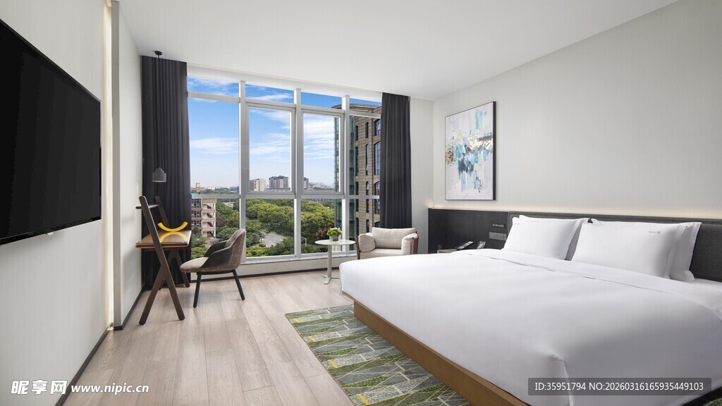 现代简约风明亮卧室空间