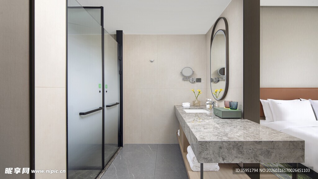 现代简约风卧室与卫浴空间