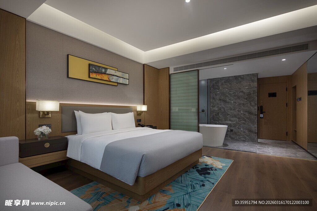 现代风格温馨卧室室内图