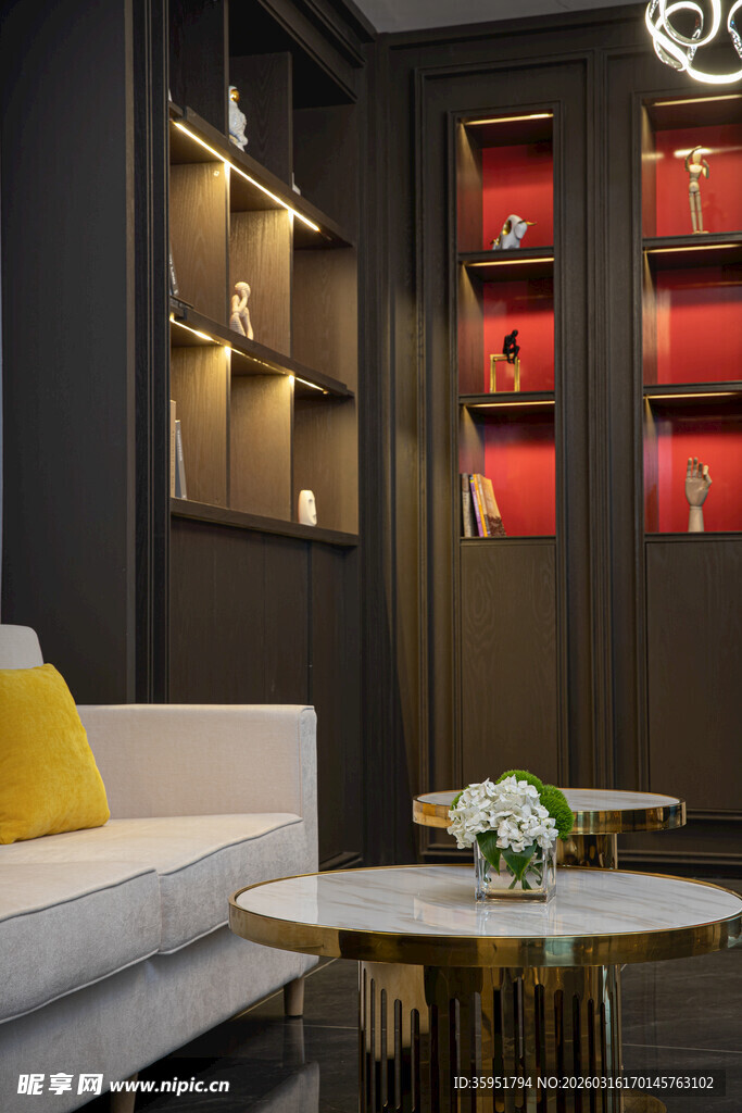 现代奢华客厅精致一角