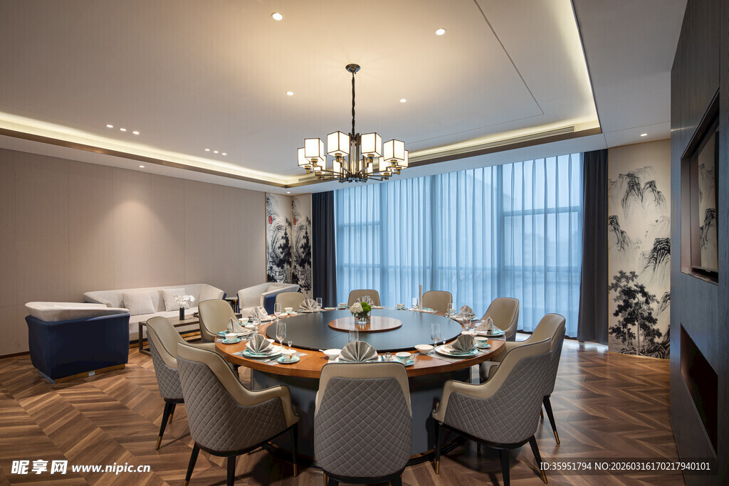 现代优雅餐厅室内场景