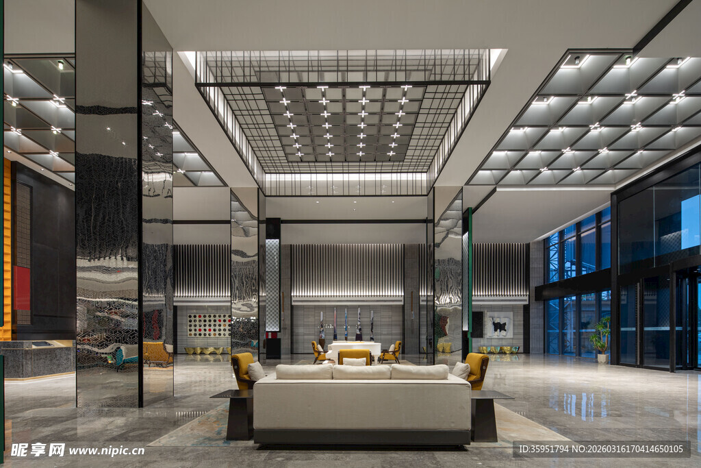 现代豪华大堂室内空间设计