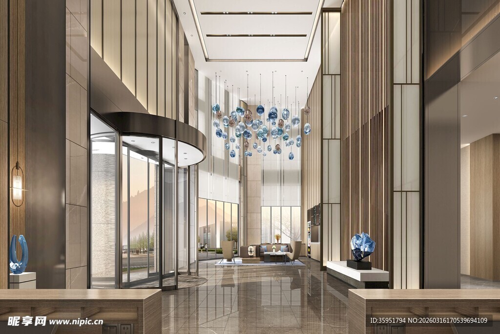 现代豪华酒店大堂空间设计