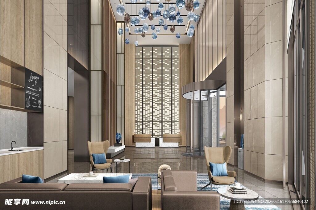 现代大气的豪华写字楼大堂