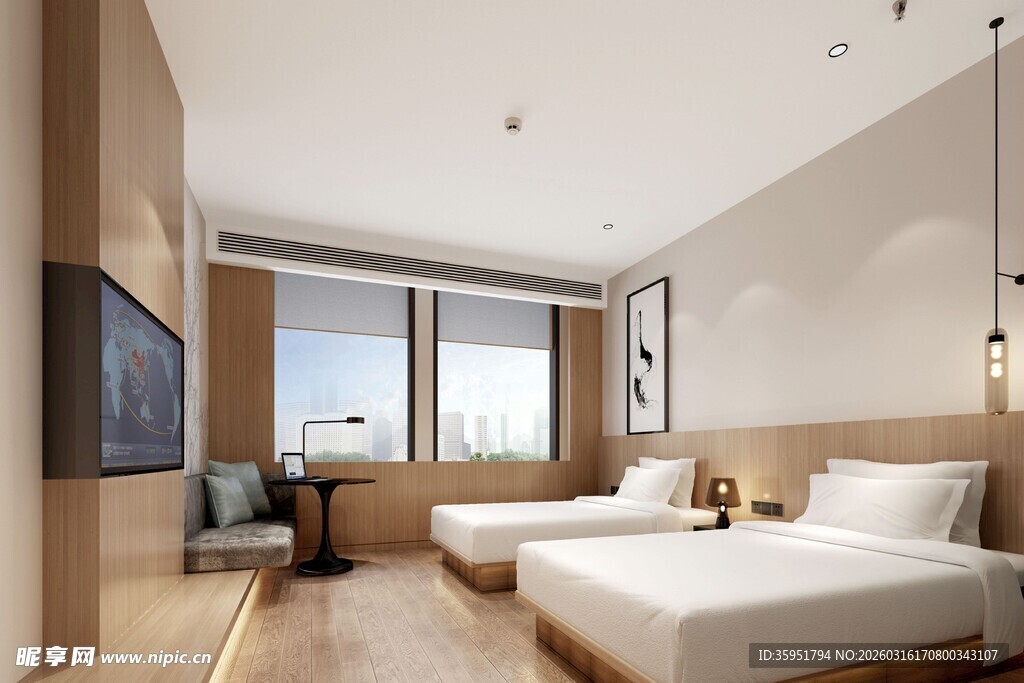 现代简约风格温馨双人客房