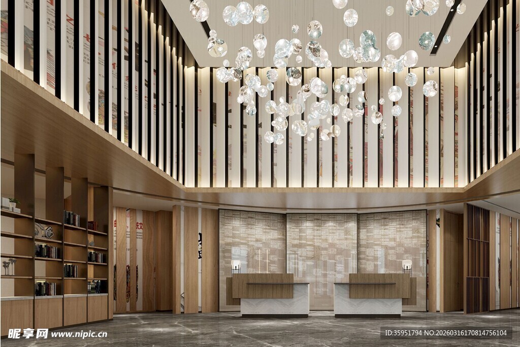 豪华大气的现代大厅空间