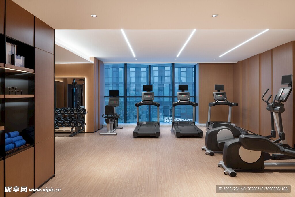 现代健身房室内空间展示