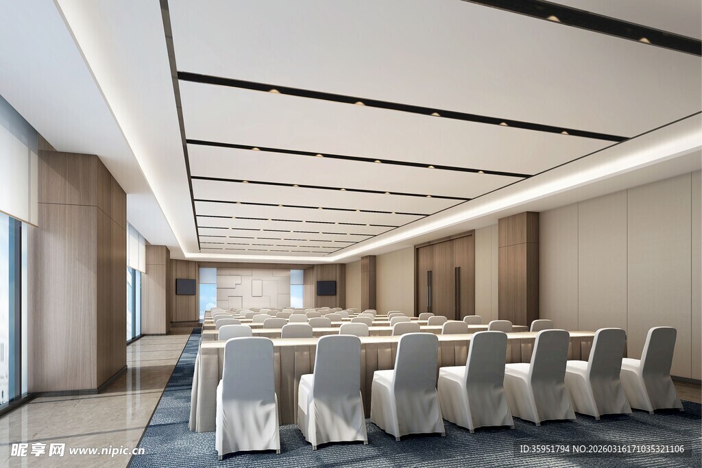 宽敞明亮的现代会议室