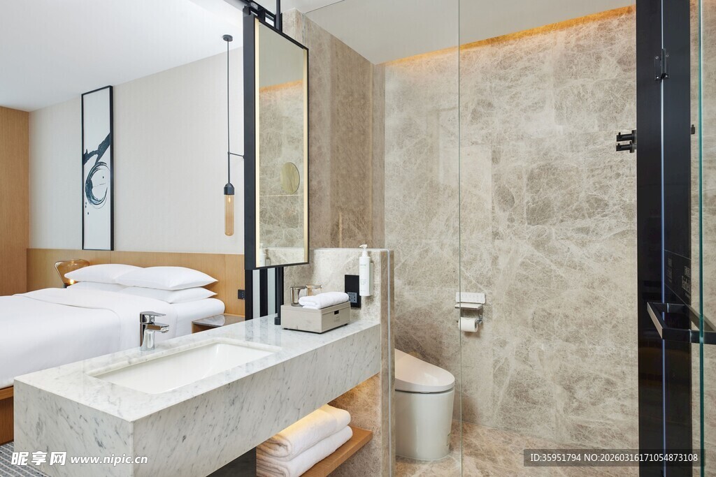 现代简约风酒店浴室一角