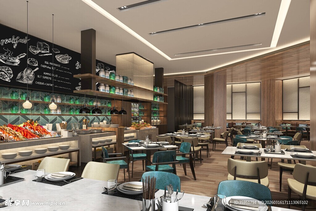 现代时尚餐厅内部场景