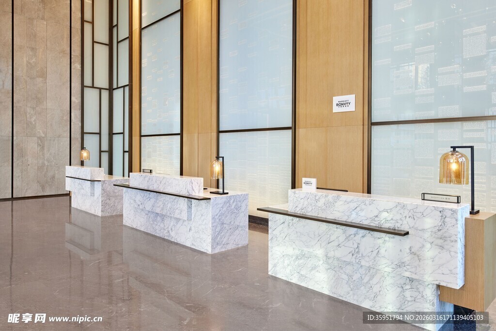 现代风格酒店大堂接待台