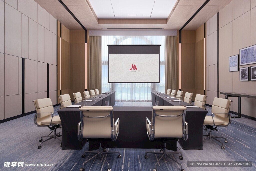 现代风格会议室全景展示