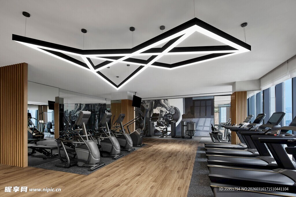 现代风格健身房室内场景