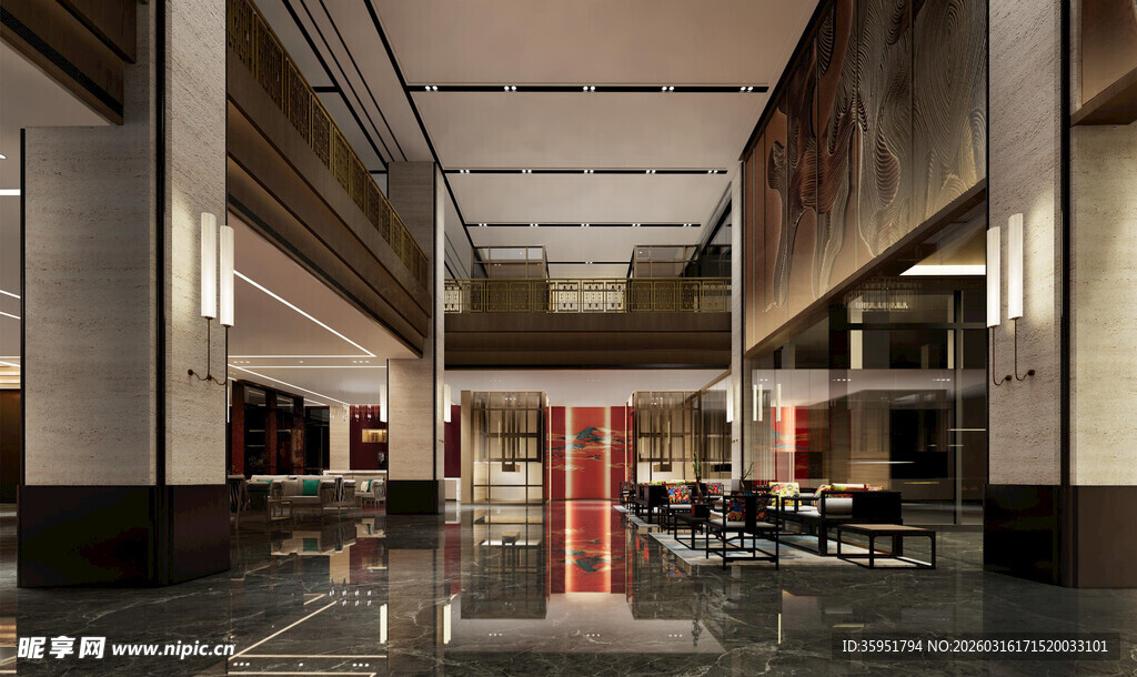 现代大气的室内公共空间