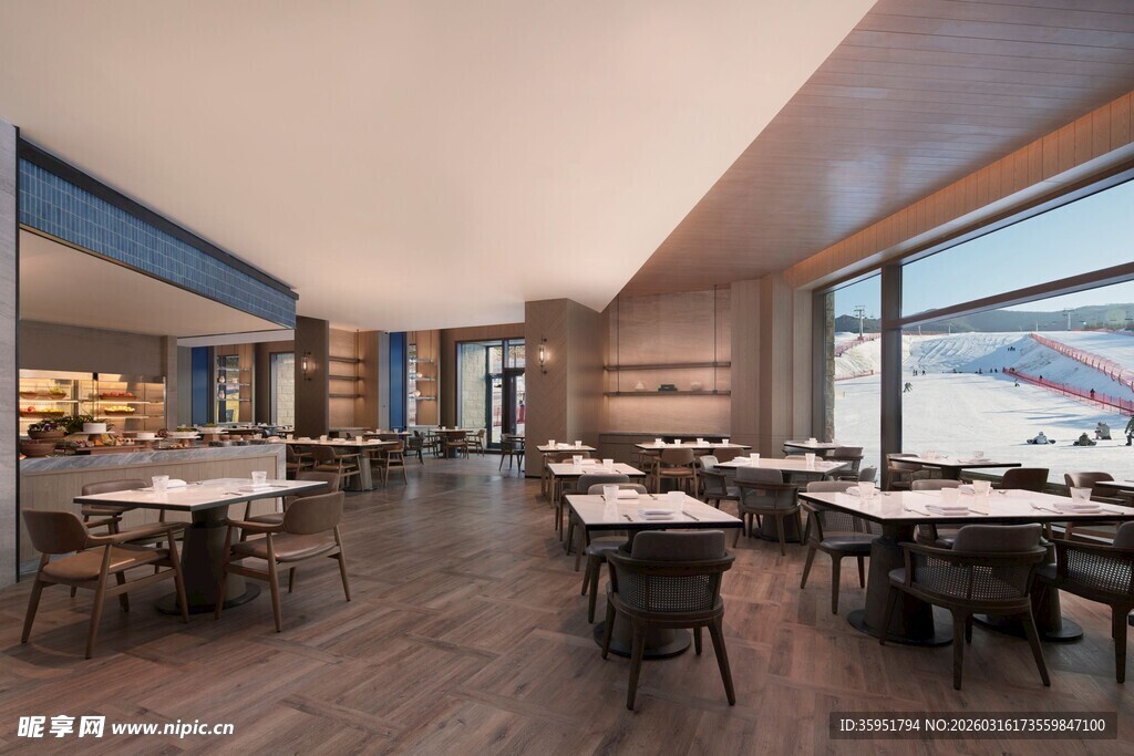 现代风格餐厅室内全景