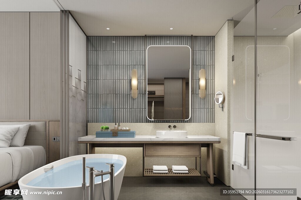 现代简约风卧室与卫浴空间